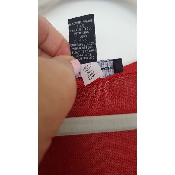 INC International Concepts, Red‎ cowl sweater/Tunic with draped front, Large - Picture 2 of 8